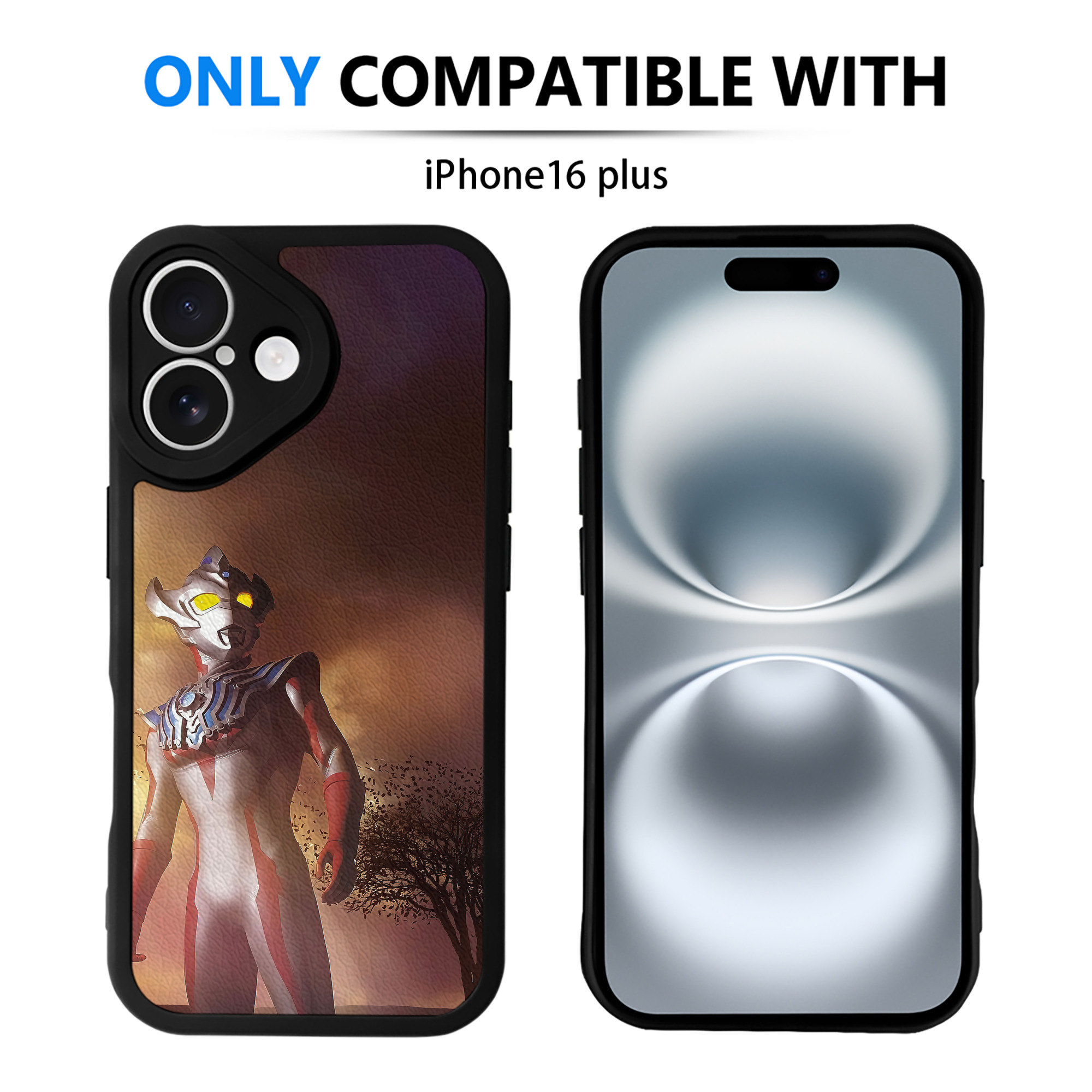 （画像用） ウルトラマン Ultraman 【iPhone 16シリーズ対応】シリコンスマホケース（レザー調） 材質：シリコン